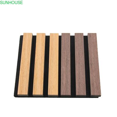 Goede prijs. Modern Design Natural Veneer Oak Polyester Acoustic Slat Wall Panel Wooden Decorative Panel for Living Room Graphic Solution online