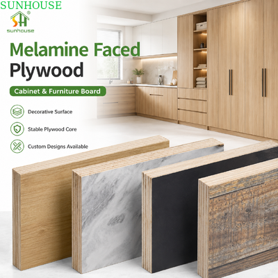 Emissiearme Melamine Decoratieve Multiplex Meubelkwaliteit Paneel voor Kasten, Garderobekasten, Binnentimmerwerk en Projectlevering